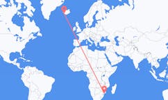 Flyreiser fra byen Xai-Xai, Mosambik til byen Reykjavik, Island