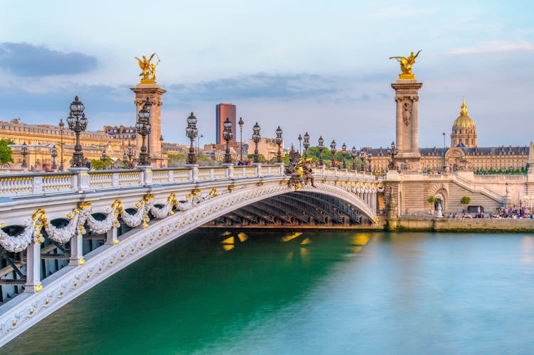 Photo of Pont Alexandre III, Alexander 3 Bridge, in Paris, France.