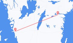 Lennot Norrköpingistä, Ruotsi Göteborgiin, Ruotsi