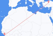 Flyrejser fra Conakry, Guinea til Ankara, Tyrkiet