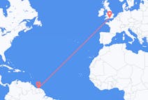Flyreiser fra Paramaribo, Surinam til Southampton, England