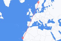 Voli da Dakar, Senegal a Roros, Norvegia
