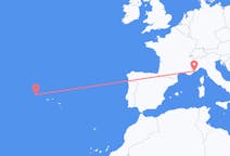 Flights from Flores Island, Portugal to Nice, France