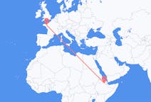 Flyreiser fra Semera, Etiopia til Rennes, Frankrike