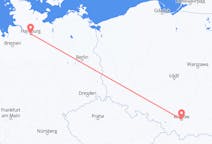 Flights from Kraków in Poland to Hamburg in Germany