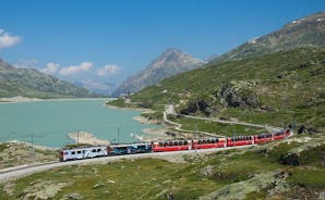Swiss Alps Bernina Red train and St.Moritz tour from Milan