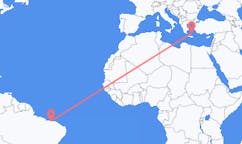 Flyreiser fra Parnaíba, Brasil til Santorini, Hellas