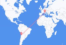 Flyg från El Salvador, Chile till Pisa, Italien