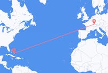 Flyreiser fra George Town, Bahamas til Mulhouse, Sveits