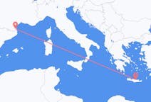 Vluchten van Perpignan, Frankrijk naar Iraklion, Griekenland