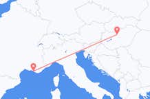 フランス、 マルセイユから、フランス、ブダペスト行き行きのフライト