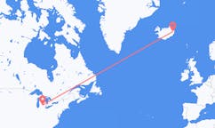 Flyg från Lansing, USA till Egilsstaðir, Island