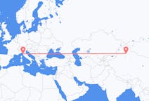 Flyreiser fra Ürümqi, Kina til Pisa, Italia