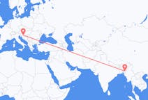 Flyreiser fra Aizawl, India til Zagreb, Kroatia