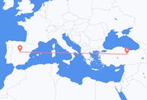 Flyreiser fra Sivas, Tyrkia til Madrid, Spania