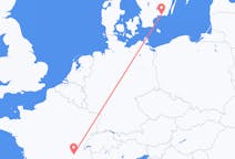 Flyg från Lyon, Frankrike till Karlskrona, Sverige