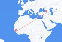 几内亚出发地 科納克里飞往几内亚目的地 埃尔祖鲁姆的航班