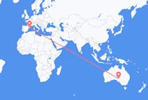 Flyrejser fra Olympisk Dam, Australien til Barcelona, Spanien