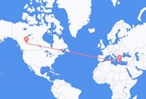 加拿大出发地 大草原城飞往加拿大目的地 哈尼亚的航班
