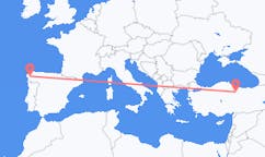 出发地 土耳其托卡特目的地 西班牙圣地亚哥 － 德孔波斯特拉的航班
