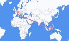 Flights from Makassar, Indonesia to Toulon, France