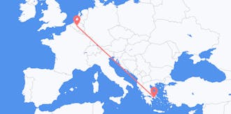 ギリシャからベルギーへのフライト
