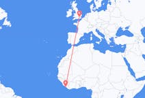 Flights from Monrovia, Liberia to London, the United Kingdom