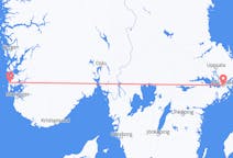 Flyreiser fra Stockholm, Sverige til Haugesund, Norge
