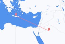 出发地 沙特阿拉伯出发地 阿尔焦夫地区目的地 希腊伊拉克利翁的航班