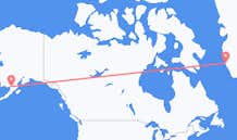 Flyrejser fra King Salmon, USA til Nuuk, Grønland