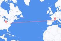 Flyg från Cincinnati, USA till Marseille, Frankrike