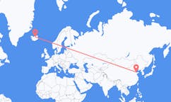 Flights from the city of Dongying, China to the city of Akureyri, Iceland