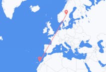Flights from Lanzarote, Spain to Sveg, Sweden