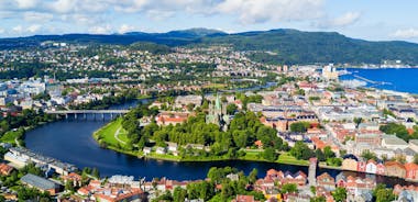 Trondheim city aerial panoramic view. Trondheim is the third most populous municipality in Norway.