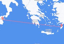 Flyrejser fra Rhodes, Grækenland til Catania, Italien