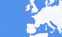 Flyrejser fra County Kerry, Irland til Valencia, Spanien