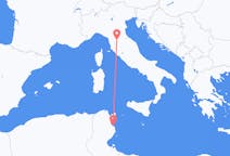 チュニジアのから モナスティル、イタリアのへ フィレンツェフライト