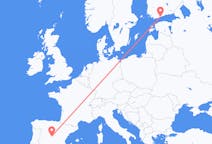 Flyg från Madrid, Spanien till Helsingfors, Finland