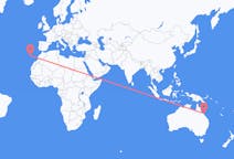オーストラリアのハミルトン島から、ポルトガルのフンシャルまでのフライト