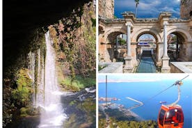 带缆车和 Düden 瀑布的安塔利亚风景旅游