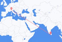 Vluchten van Colombo, Sri Lanka naar Milaan, Italië