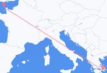 Flyg från Alderney, Guernsey till Aten, Grekland