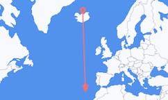 出发地 葡萄牙从 圣港目的地 冰岛阿克雷里的航班