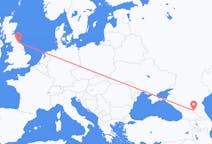 Fly fra Vladikavkaz til Durham, England