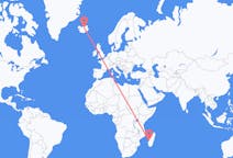 Flyrejser fra Morondava, Madagaskar til Akureyri, Island
