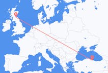 Flyg från Samsung, Turkiet till Edinburgh, Skottland