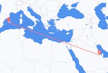 Loty z Al-Hufuf, Arabia Saudyjska do Palmy, Hiszpania
