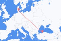 出发地 丹麦出发地 森纳堡目的地 土耳其宗古尔达克的航班