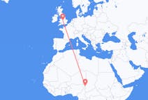 Flyrejser fra N Djamena, Tchad til Birmingham, England