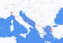 Flug frá Mytilene, Grikklandi til Genúa, Ítalíu